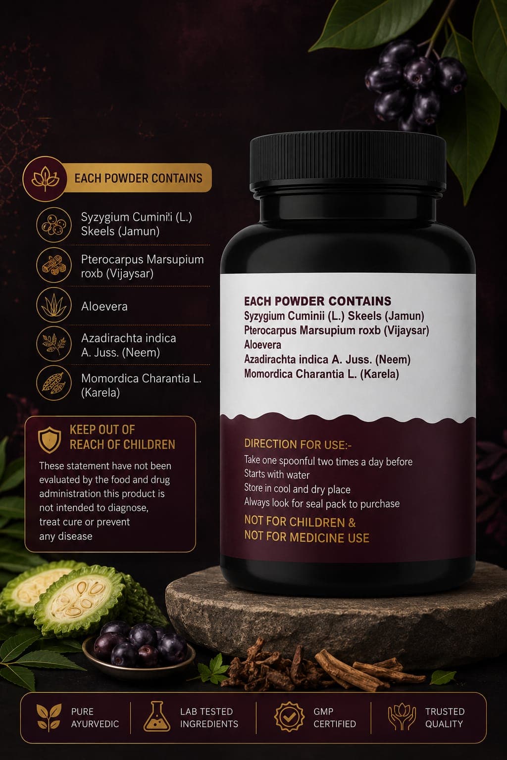 Diabetes Care Powder Back